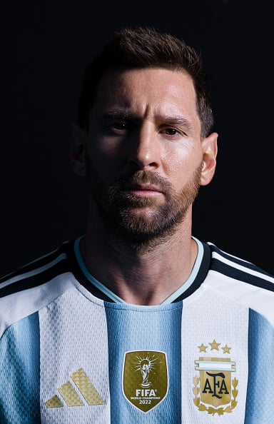 Lionel Messi in Argentina’s shirt for the 2026 World Cup portraits